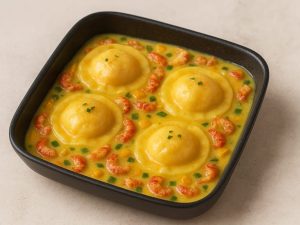 Ravioles de noix de Saint-Jacques aux petits légumes